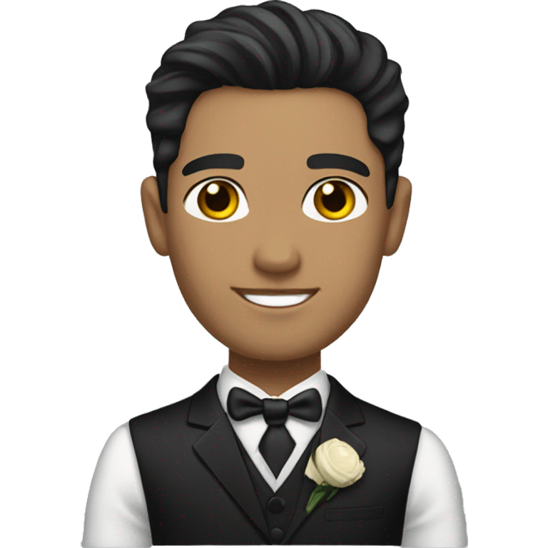 groom with light skin, light black hair and hazel eyes emoji