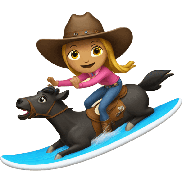 Cowgirl surfing emoji