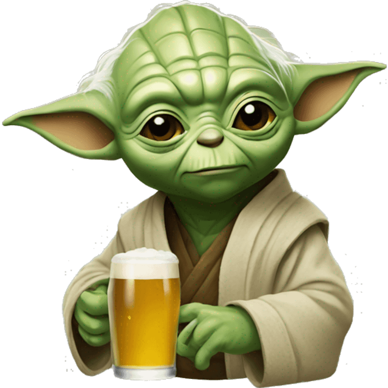 Yoda drinking beers emoji