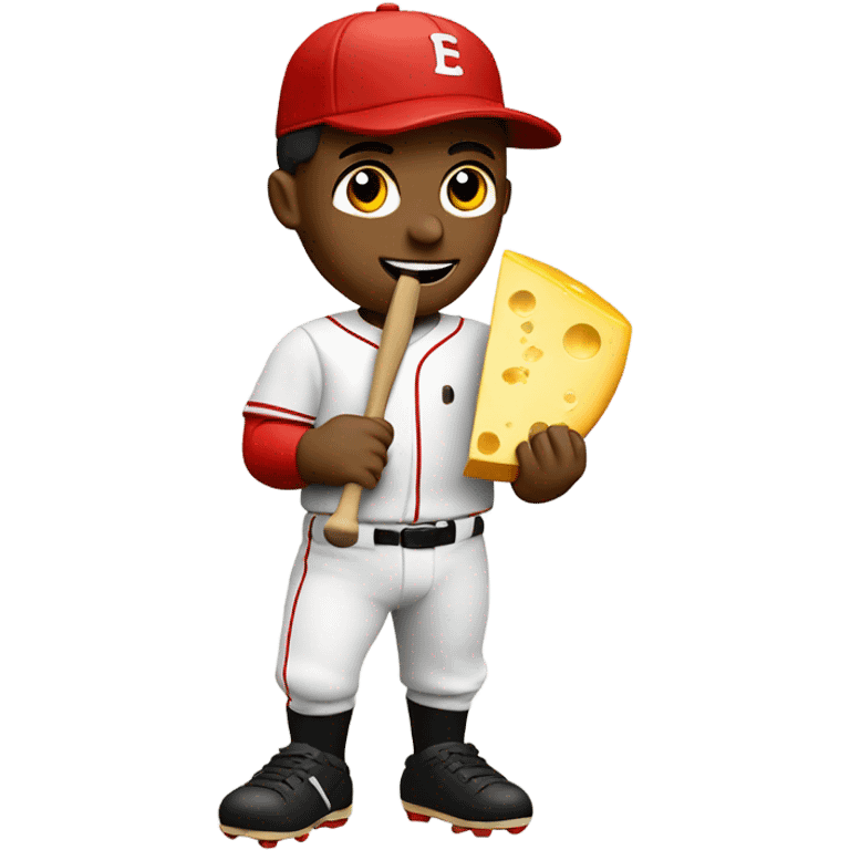 Baseball player with cheese and red hat emoji