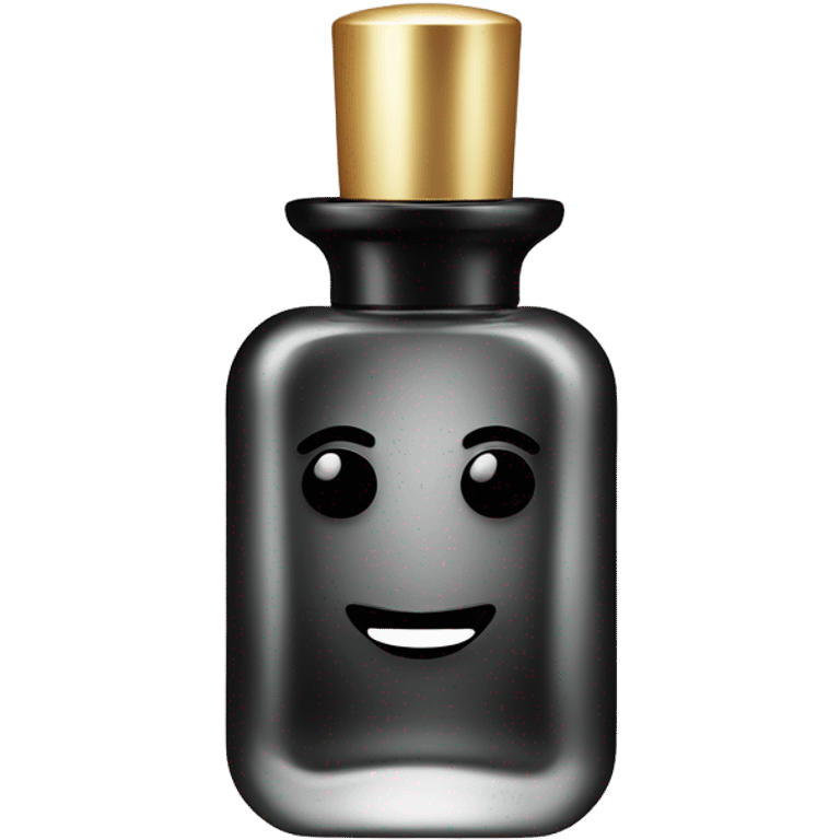 smiling perfume with black cap emoji