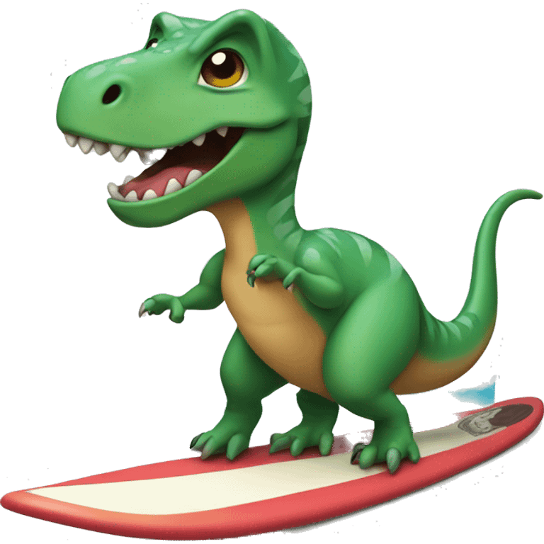 Dinosaur on a surfboard  emoji