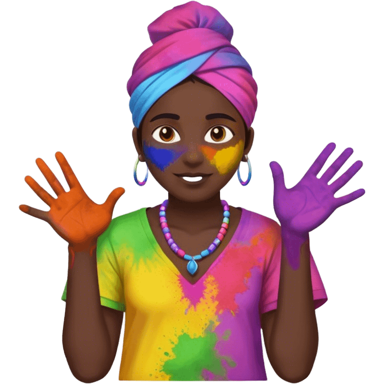 Playing holi  emoji