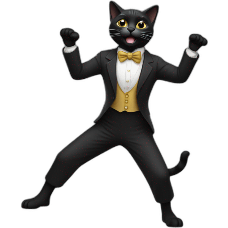 Gato negro bailando emoji