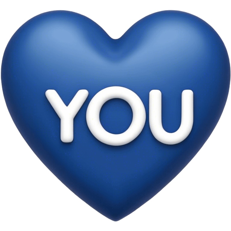 Dark Blue heart with the words I Love You Ry in the middle  emoji