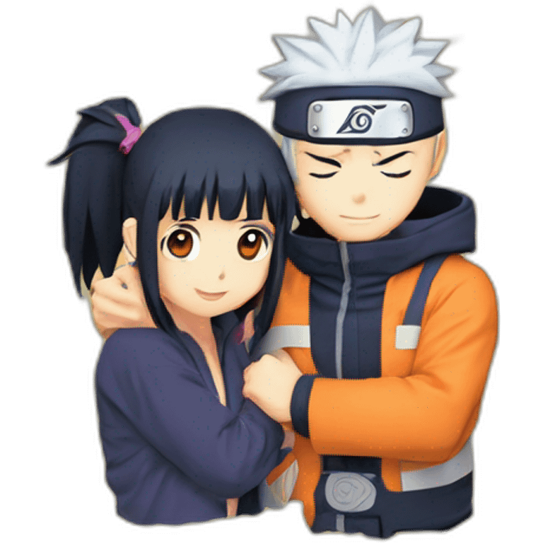 Naruto et Hinata qui s'embrassent emoji