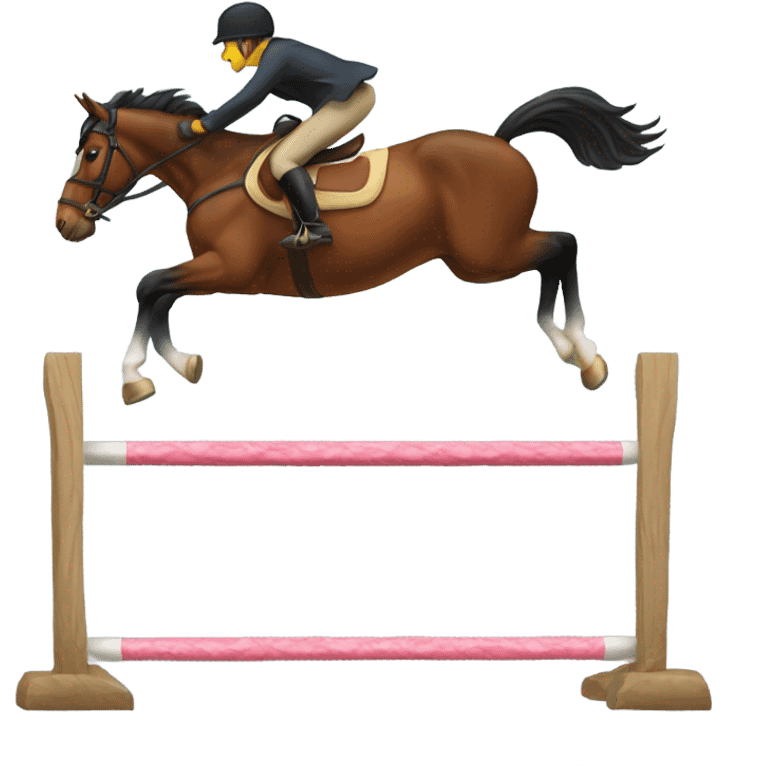 The horse jumps over an obstacle emoji