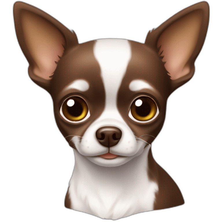 Chihuahua branco e chocolate pelo longo emoji