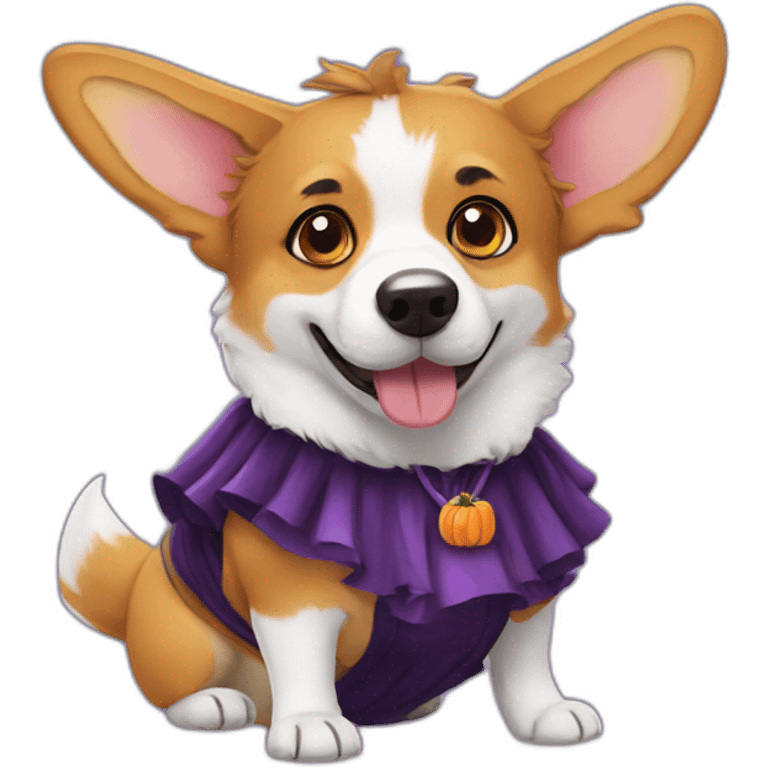 corgi dress as halloween emoji