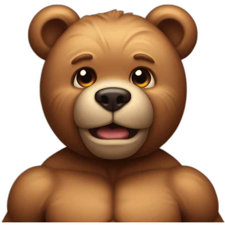 muscular teddy bear emoji