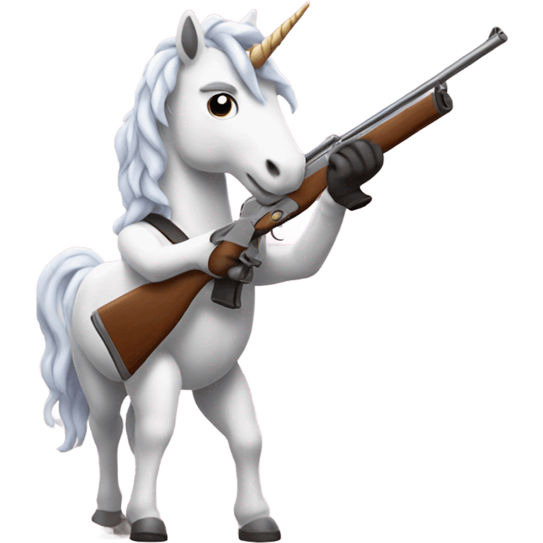 Unicorn holding a shotgun emoji