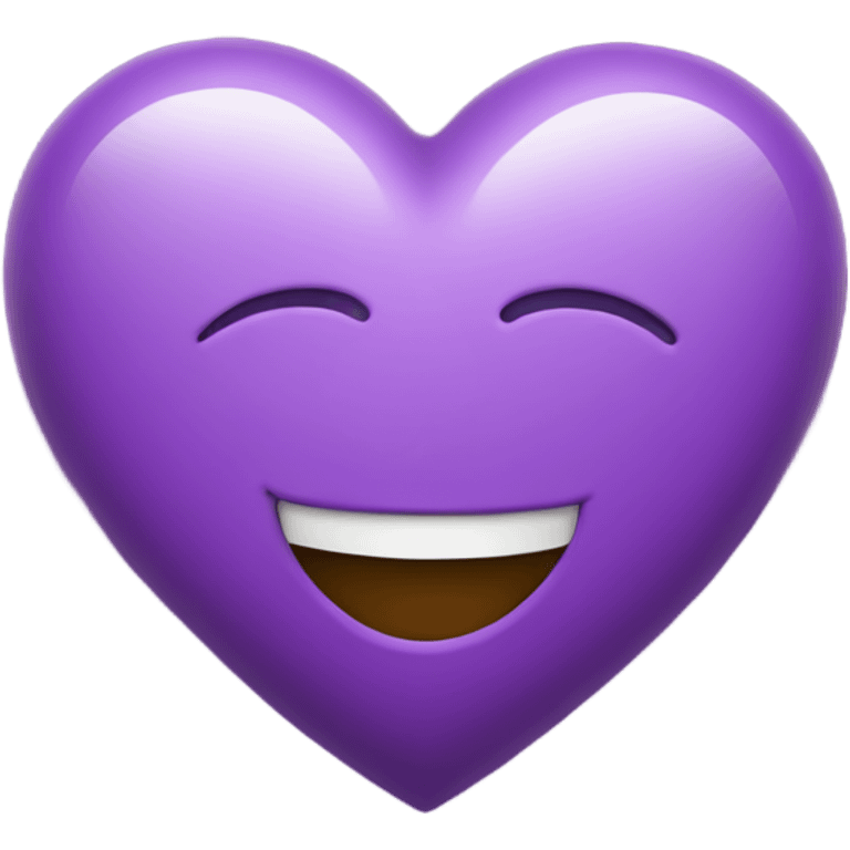 purple heart with smiley face  emoji