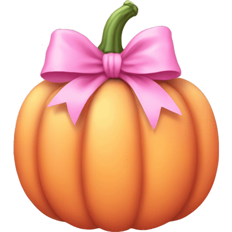 Light pink soft Pumpkin with a pink bow emoji