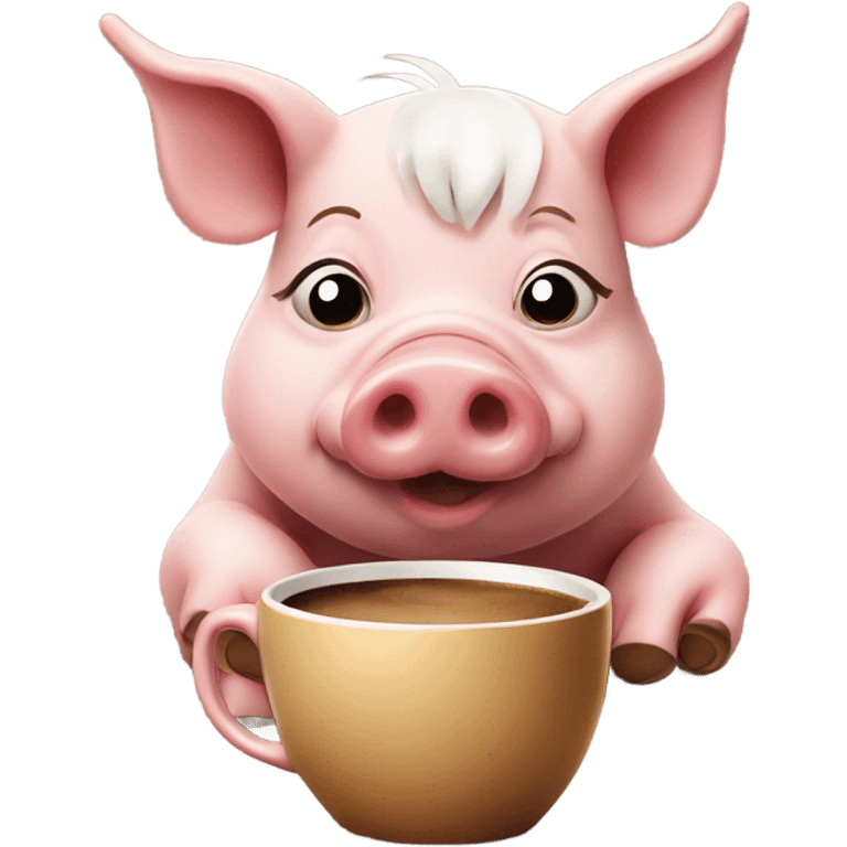 Pig with Coffe emoji