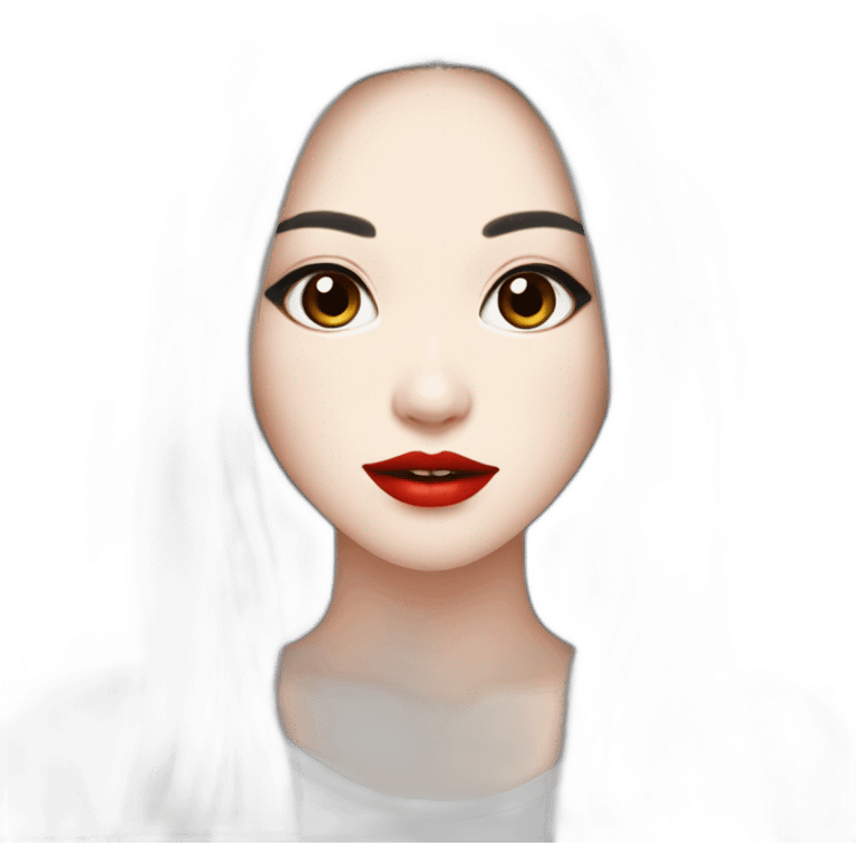 beautiful-young-woman,black-hair,long-hair,white-skin,oval-face,big-eyes,blackeyes,redlips,chinese emoji