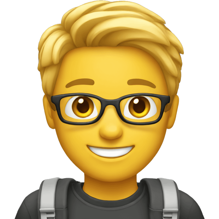 happy young developer with a macbook emoji