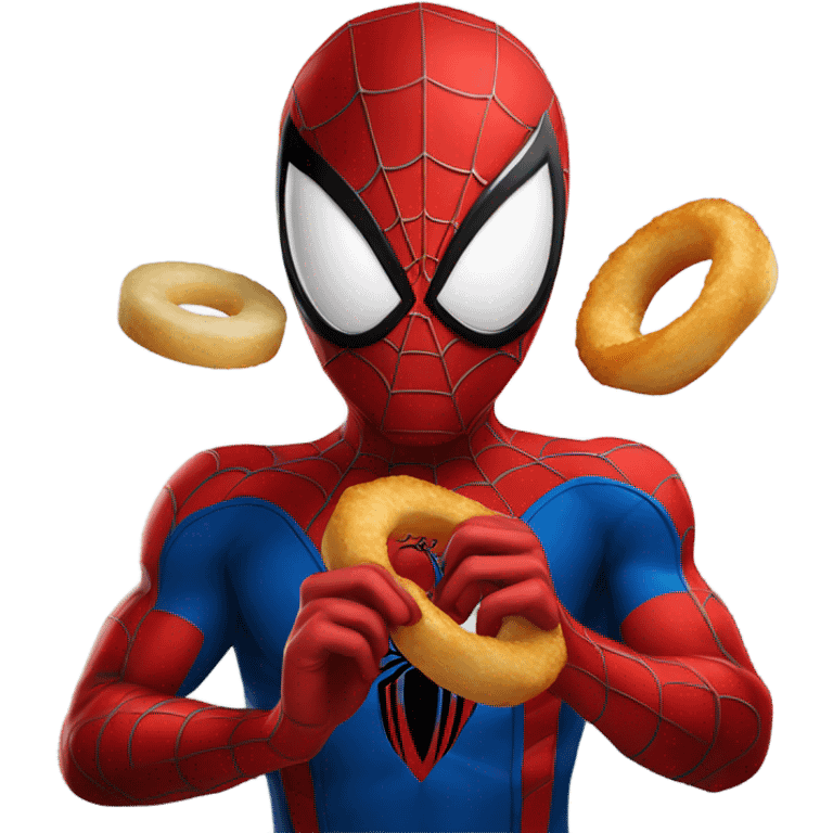 spiderman eating onion ring emoji