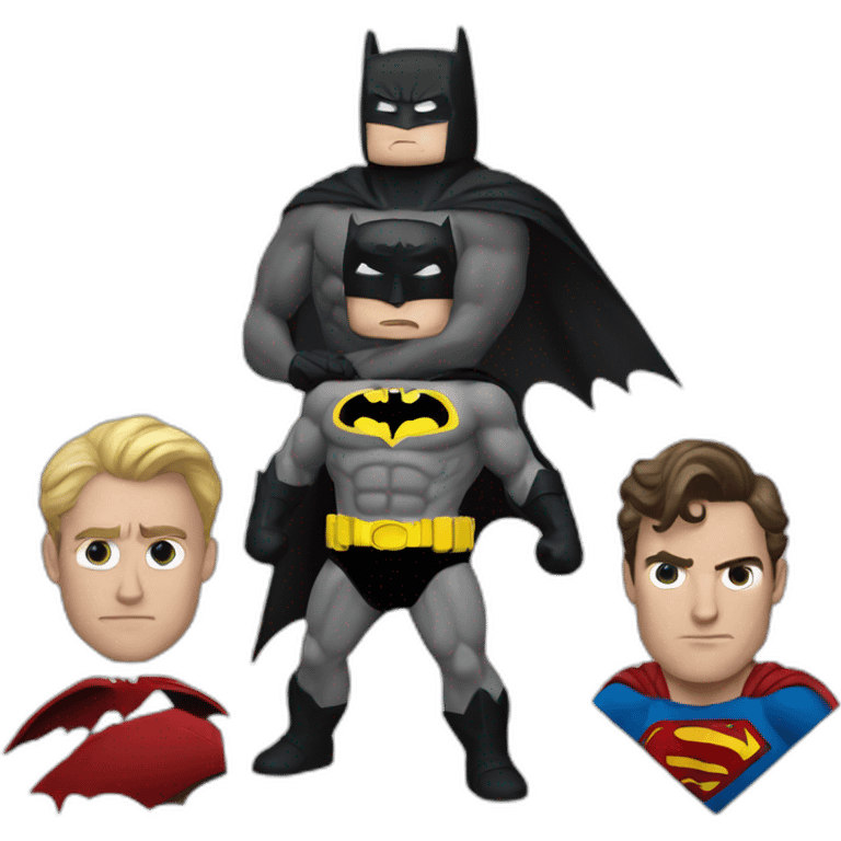 Batman fighting Superman emoji