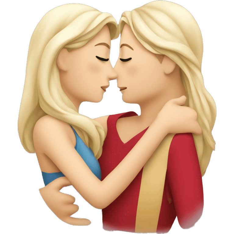 Hearts kissing a women emoji