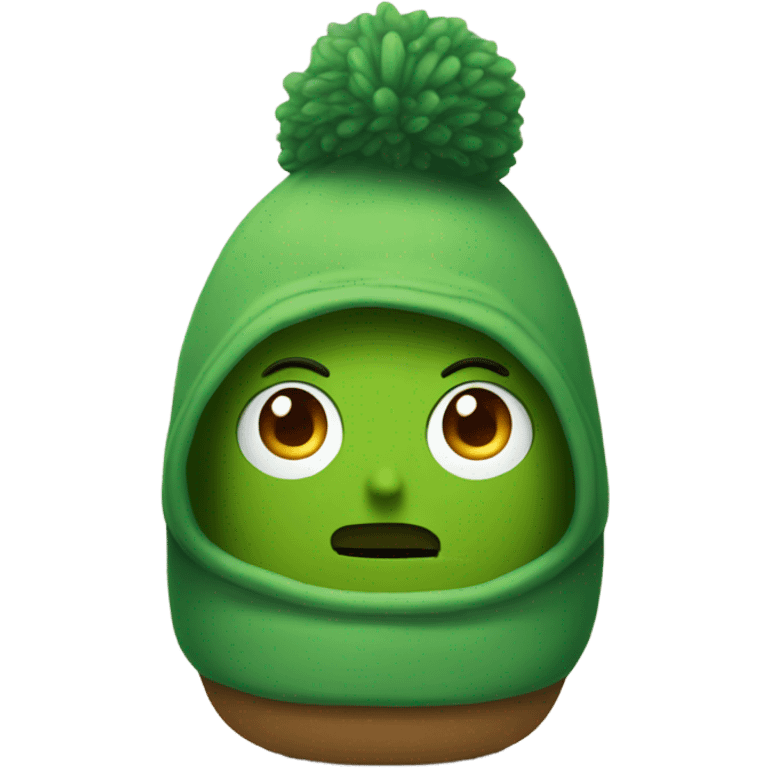 Pickle with hat and hoodie emoji