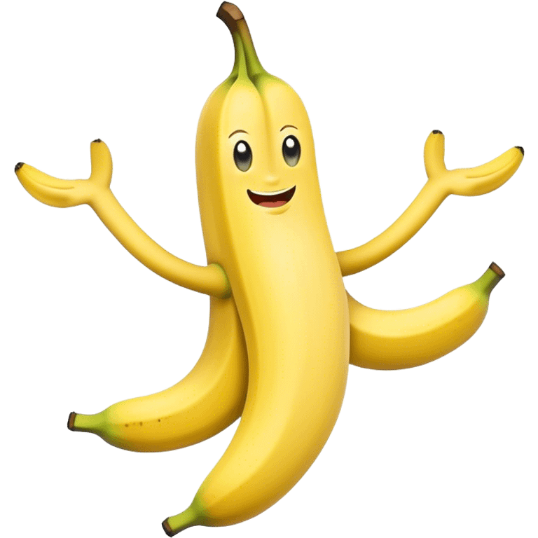 A banana with two arms and two legs  emoji