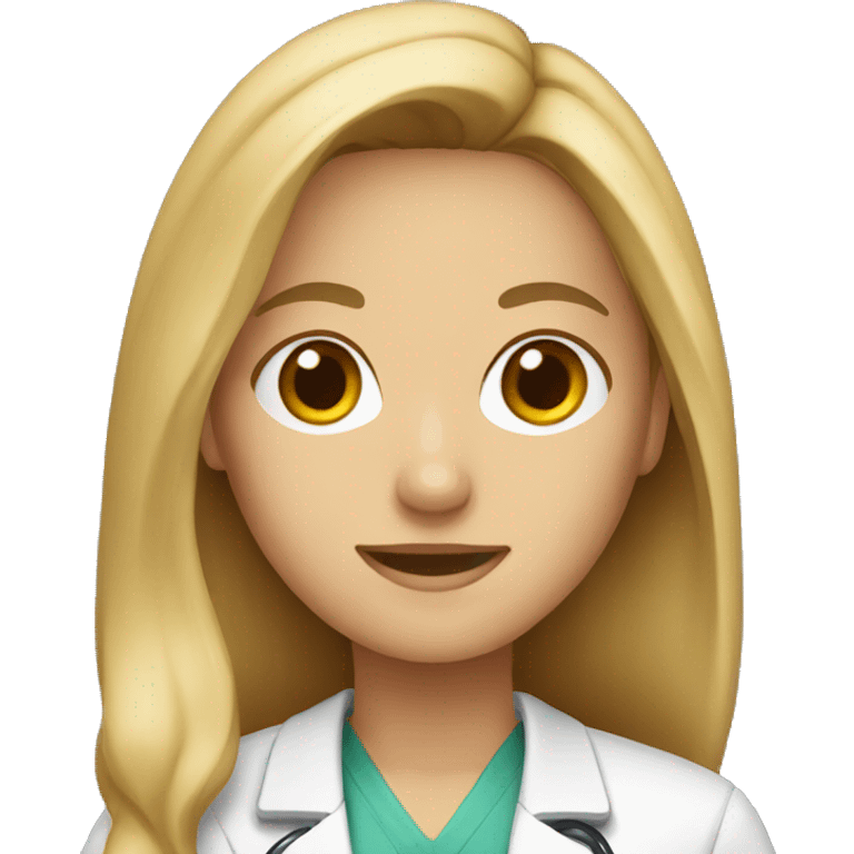 Doctor with long brown and blonde hair emoji