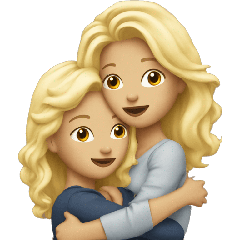 two blondes cuddling emoji