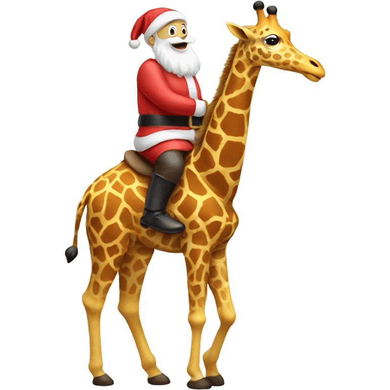 Santa riding a giraffe  emoji