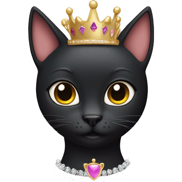 black cat wearing a princess crown  emoji