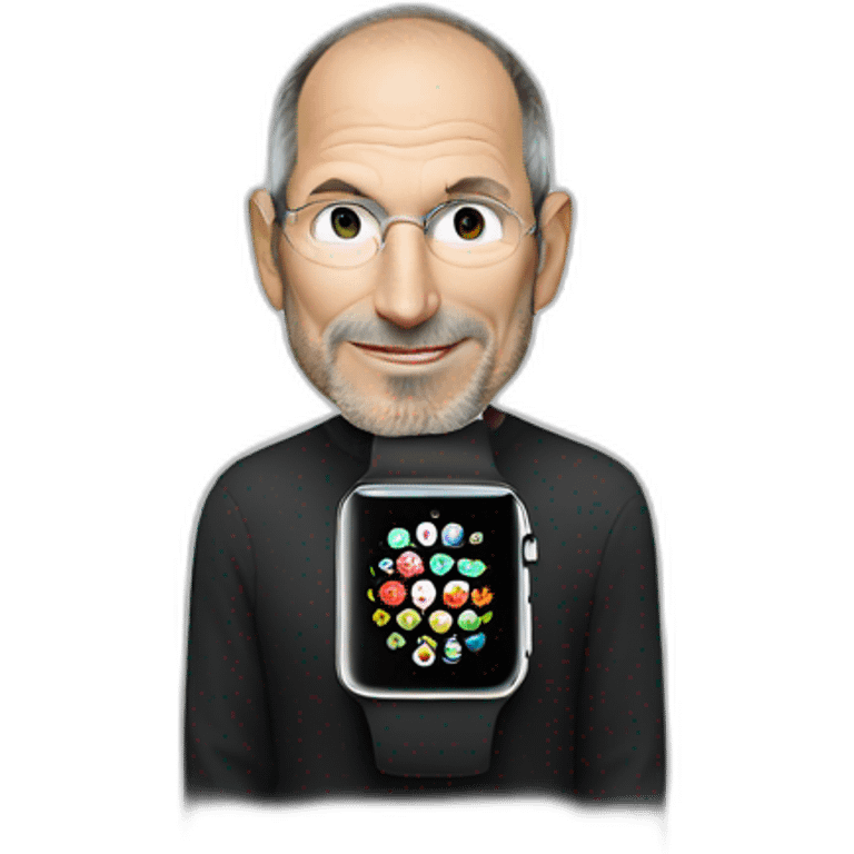 Steve Jobs using an Apple Watch emoji