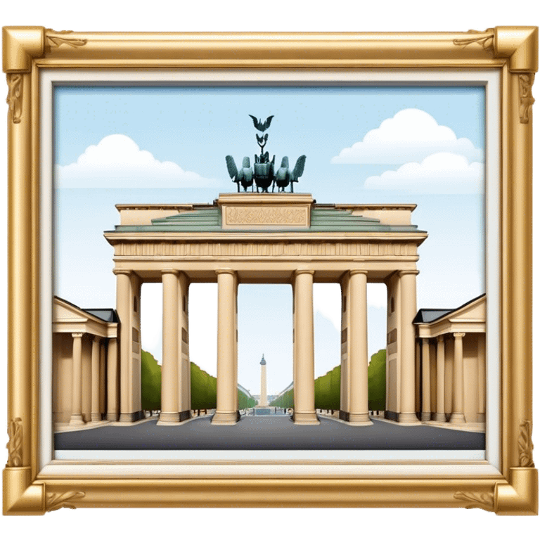 Cinematic Realistic Brandenburg Gate Landmark Emoji, depicted as the iconic neoclassical monument rendered with lifelike detail and dynamic, historic lighting. emoji