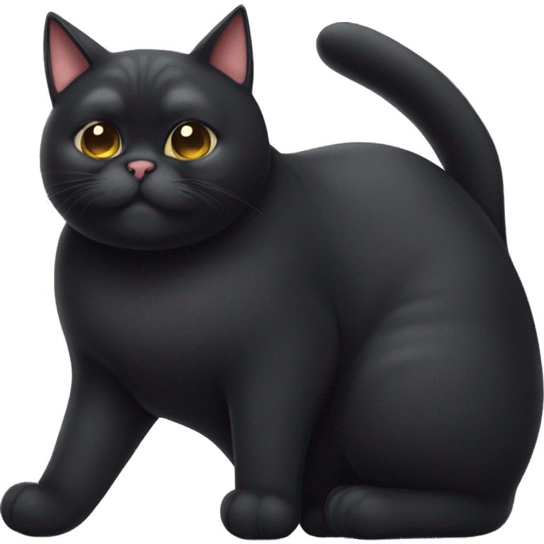 Insanely Super obese black cat  emoji