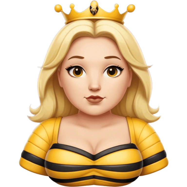 full body Plus size blonde lesbian queen bee with mole on left chin emoji