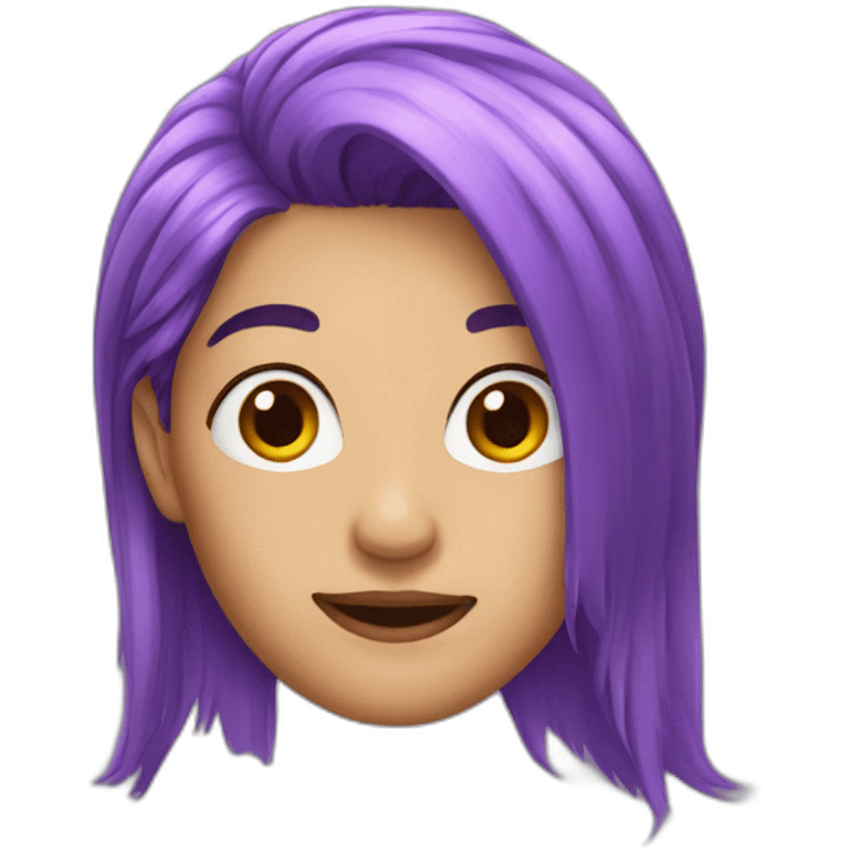 Purple hair emoji