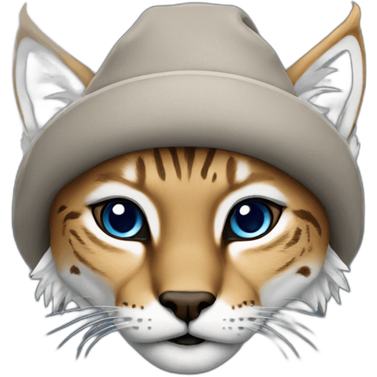 Lynx in winter cap emoji