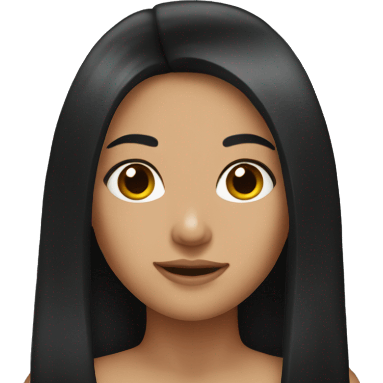 Girl with black long hair  emoji