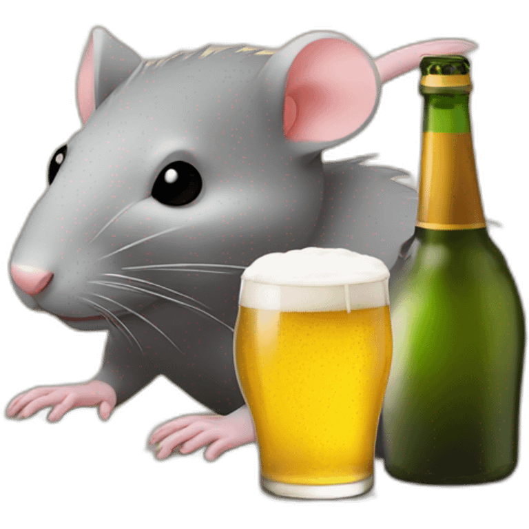 Rat boit une bière emoji