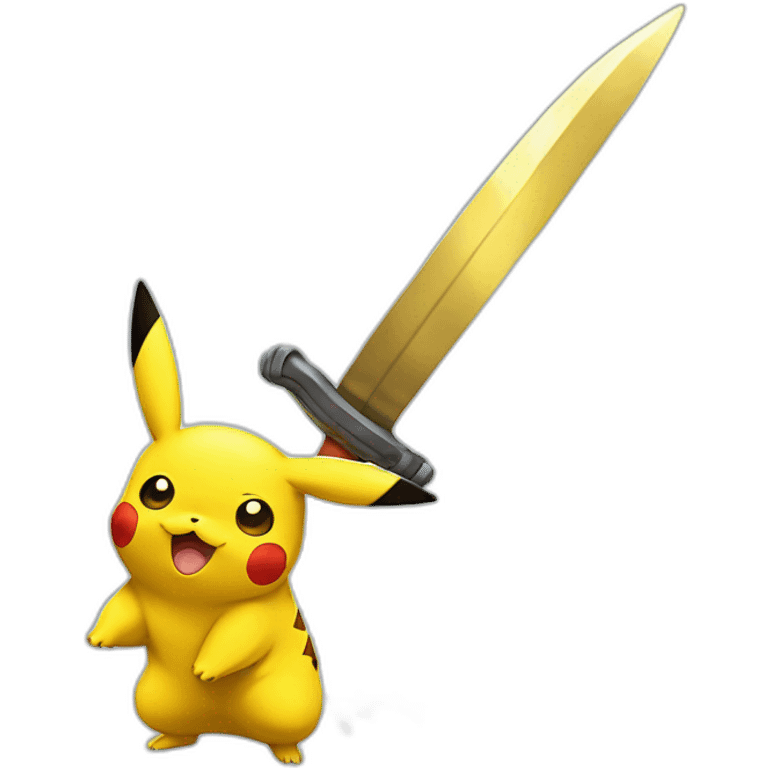 Pikachu avec une épée emoji