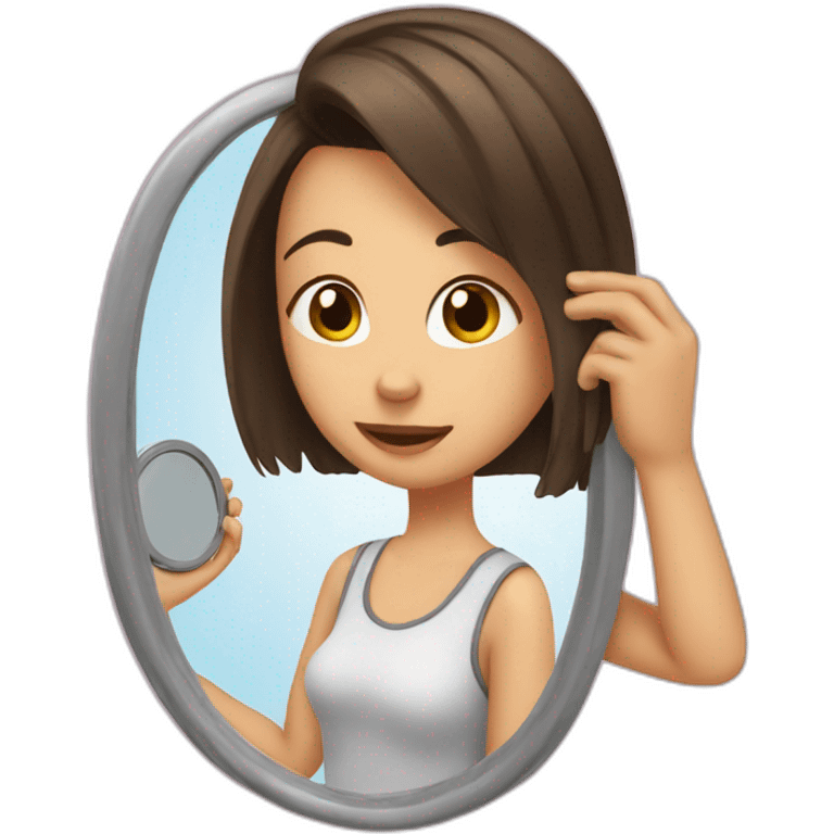 Girl who is taking a mirror-picture emoji