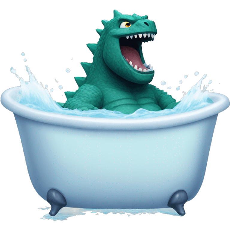 Godzilla taking a bath emoji