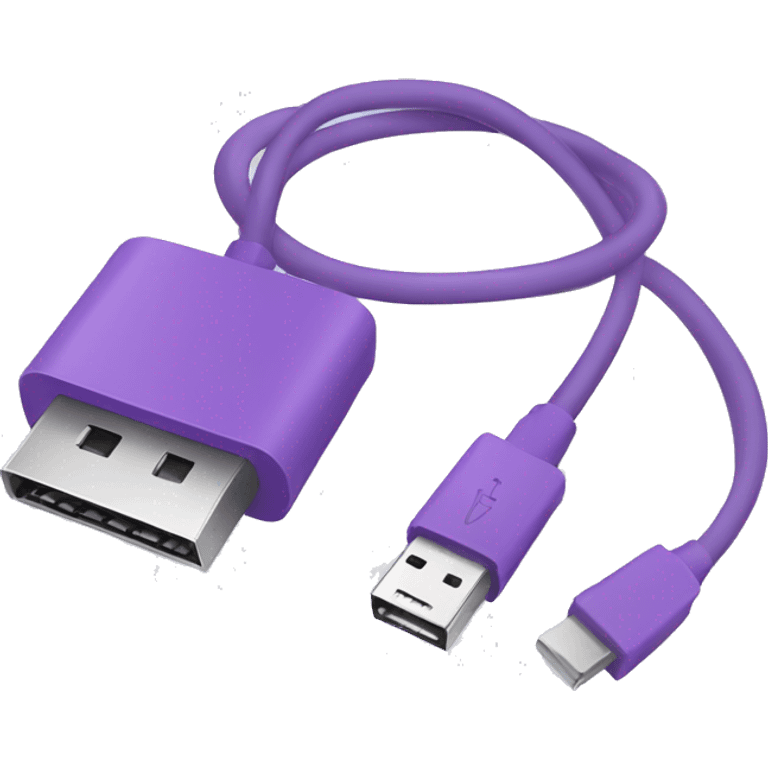 Purple usb cable  emoji