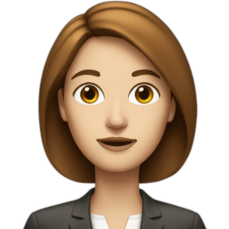 white woman executive with brown hair emoji