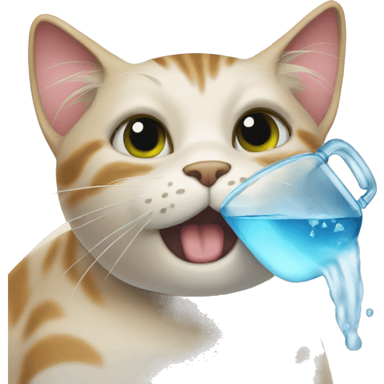 Cat drinking water emoji