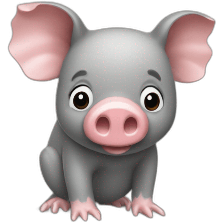 Cochon déguisé en koala emoji