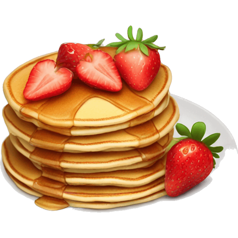 Delicious pancakes with strawberries  emoji