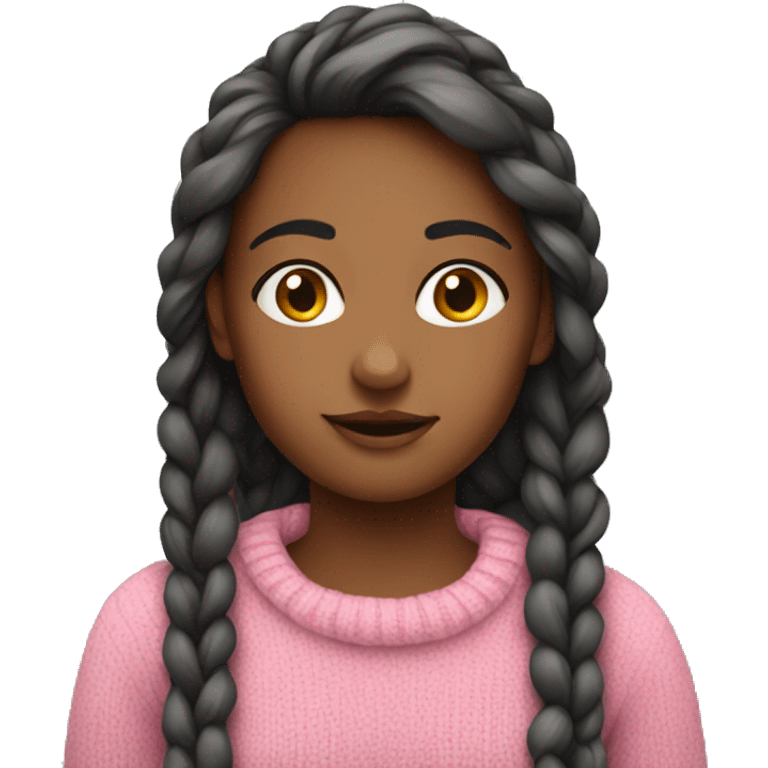 Girl wearing pink sweater emoji