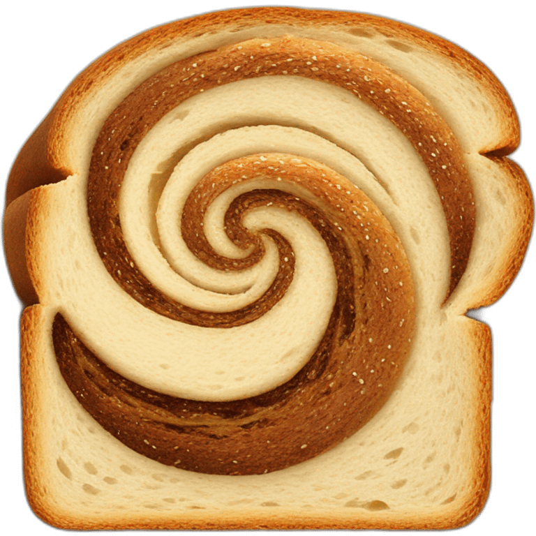 brown rye swirl in the middle of bread slice emoji