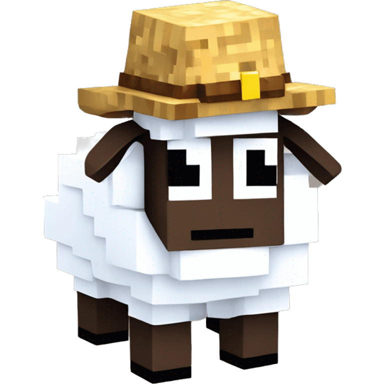 Minecraft sheep with Super mario's hat emoji