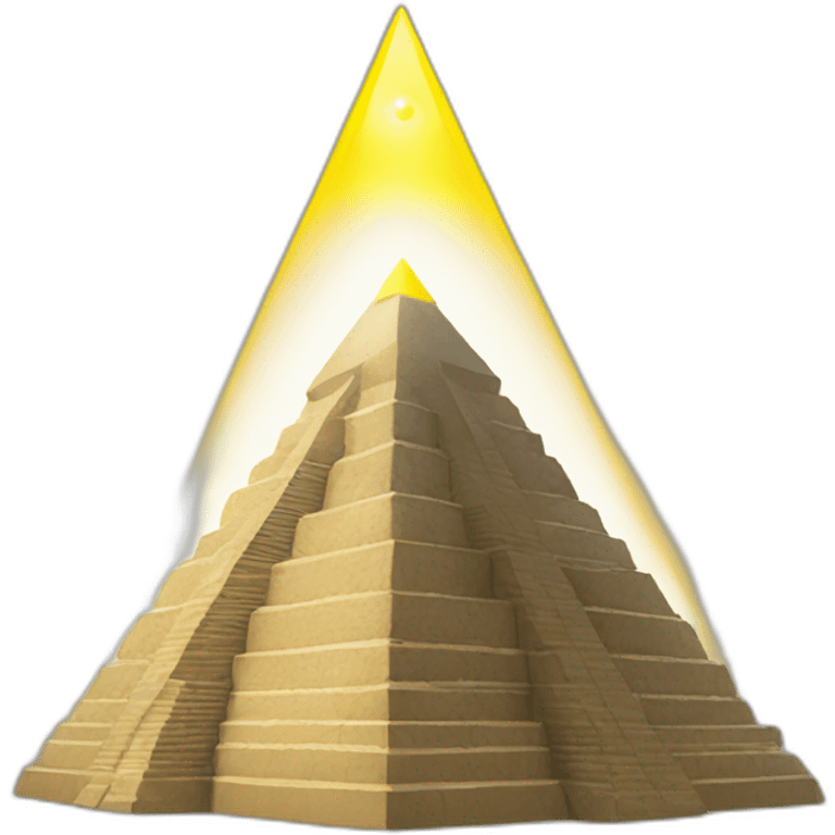 A pyramid with a yellow beacon beam emoji