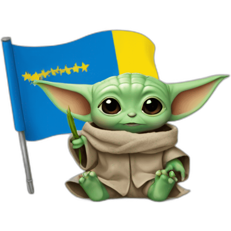 baby yoda  Ukraine flag emoji